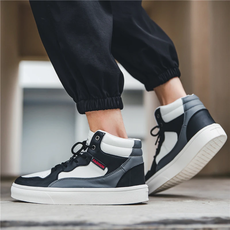 Autumn Winter Skateboarding Shoes Mens Popular Sneakers Summer Sneakers Fashion Boots Canvas Footwear Leather Black Flat Shoes