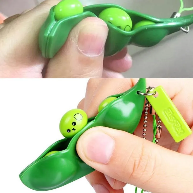 

Squeeze Bean Toy Decompression It Squishy Squeeze Peas Beans Keychain Cute Stress Adult Toy Rubber Gift Fidget Toys