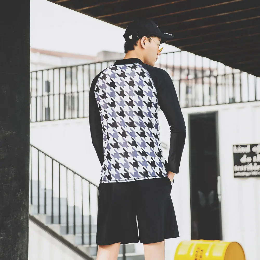 Мужская UPF 50 + молния спереди с длинным рукавом рубашка и шорты из двух частей