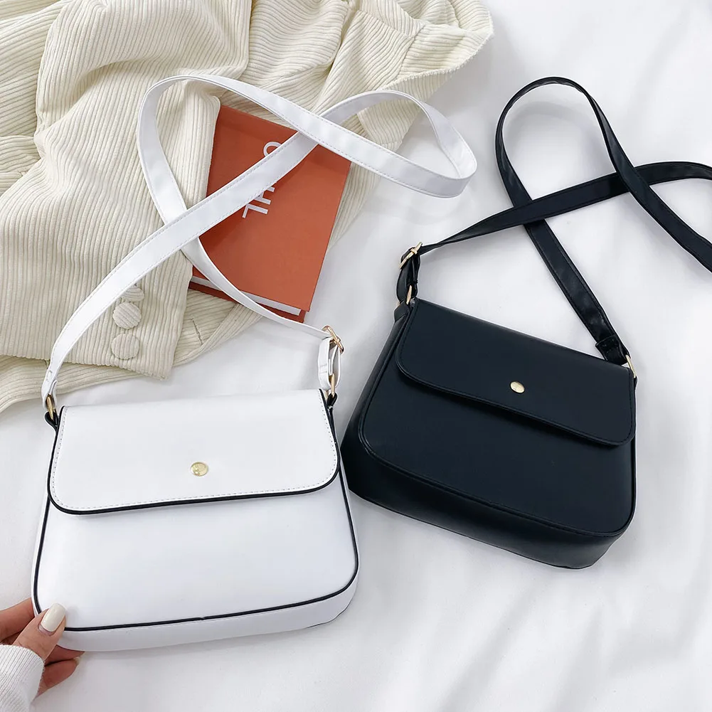 

Модные женские сумки через плечо из искусственной кожи, однотонный мессенджер, повседневные универсальные дамские маленькие сумочки с кла...