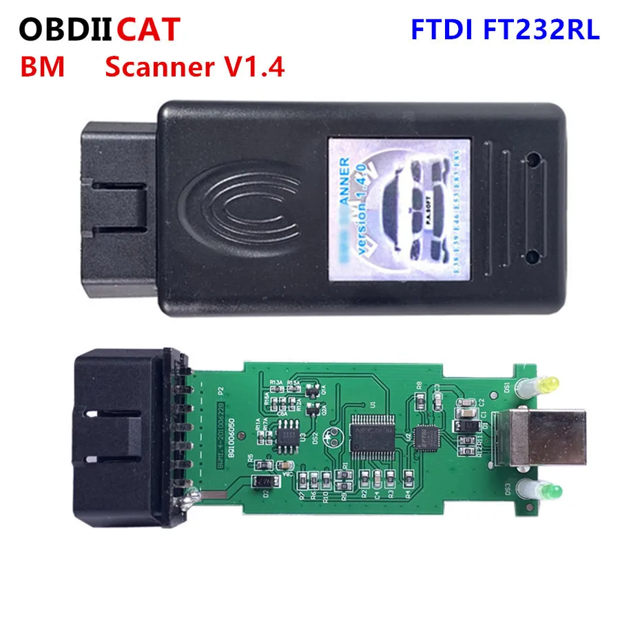 Новейший V1.4.0 с FTDI FT232RL чип PA мягкий для BM-W сканер Vesion 1 4 OBD2 диагностический