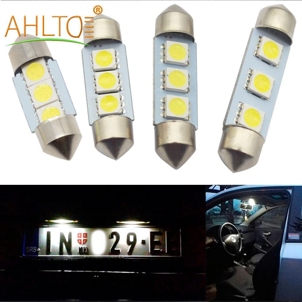 1X белый C5W C10W 5050 3SMD 3 светодиодный s 36 мм/39 мм/41 мм DC 12V автомобильный фестон купол с