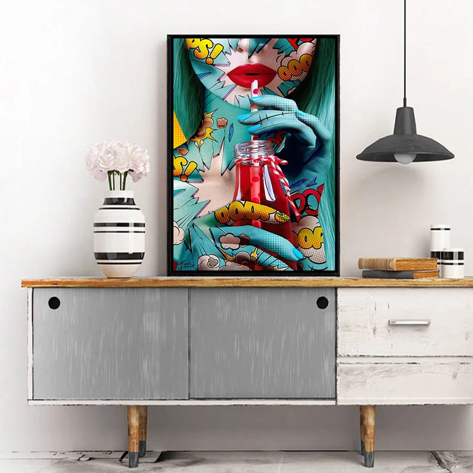 Плакат HD граффити уличное искусство пикантная женщина Картина на холсте картина