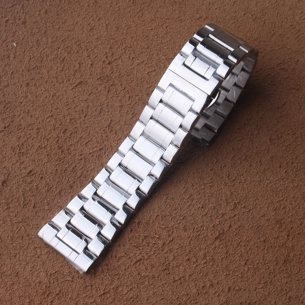 Ремешок для часов мужской из нержавеющей стали металлический браслет наручных