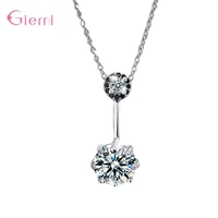 new fashion simple tiny fashion chain crystal pendant necklaces classic girls 925 sterling silver jewelry for women gift