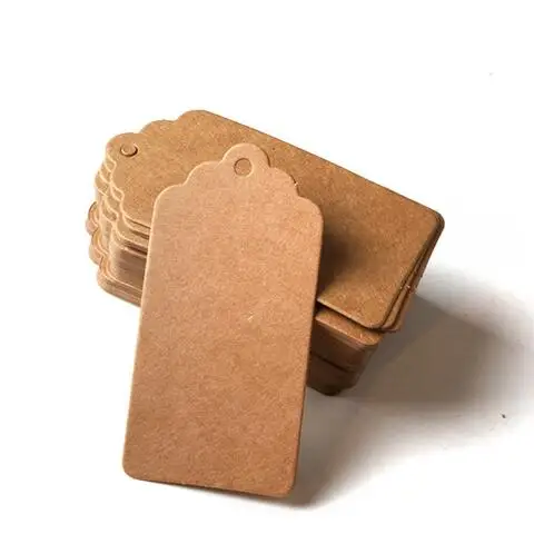 Упаковочная этикетка 500 шт коричневый крафт/черный/белые бумажные бирки DIY