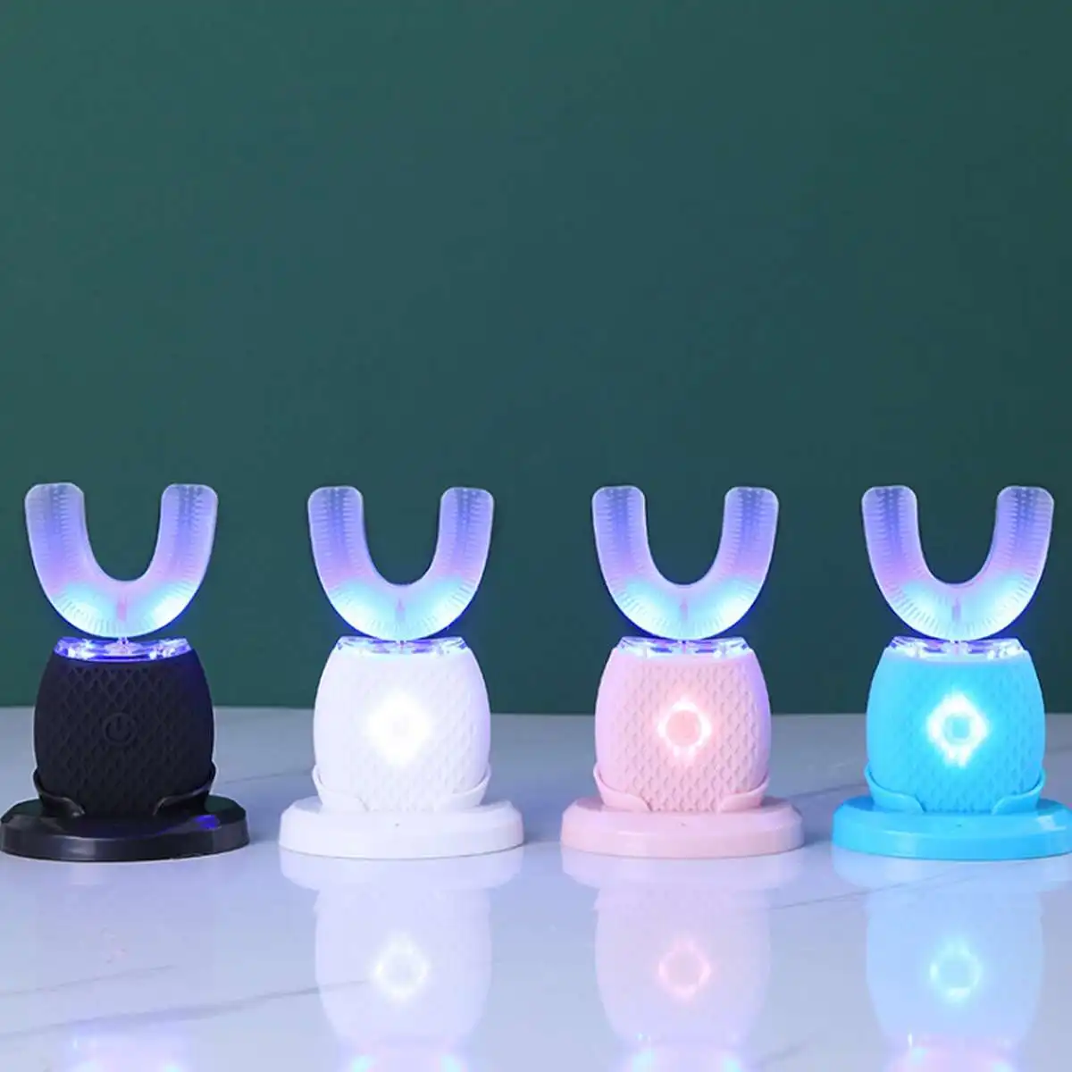 

360 Degrees Intelligent Sonic Electric Automatic Toothbrush Ultrasonic Tooth Brush U Shape Head Mouthpiece With USB Charger