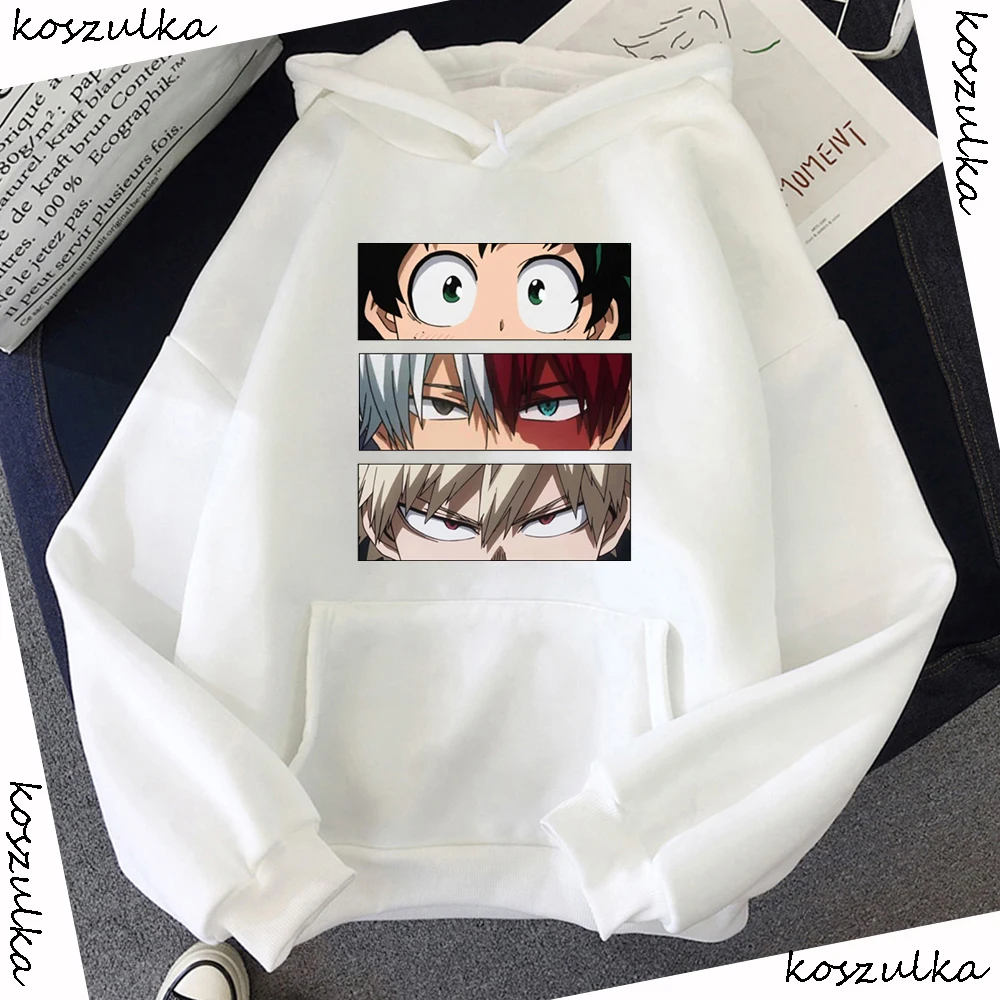

My Hero Academy Women's Hooded Sweatshirt Beige Harajuku Hooded Sweatshirt Autumn and Winter Comfortable Anime Hoodie