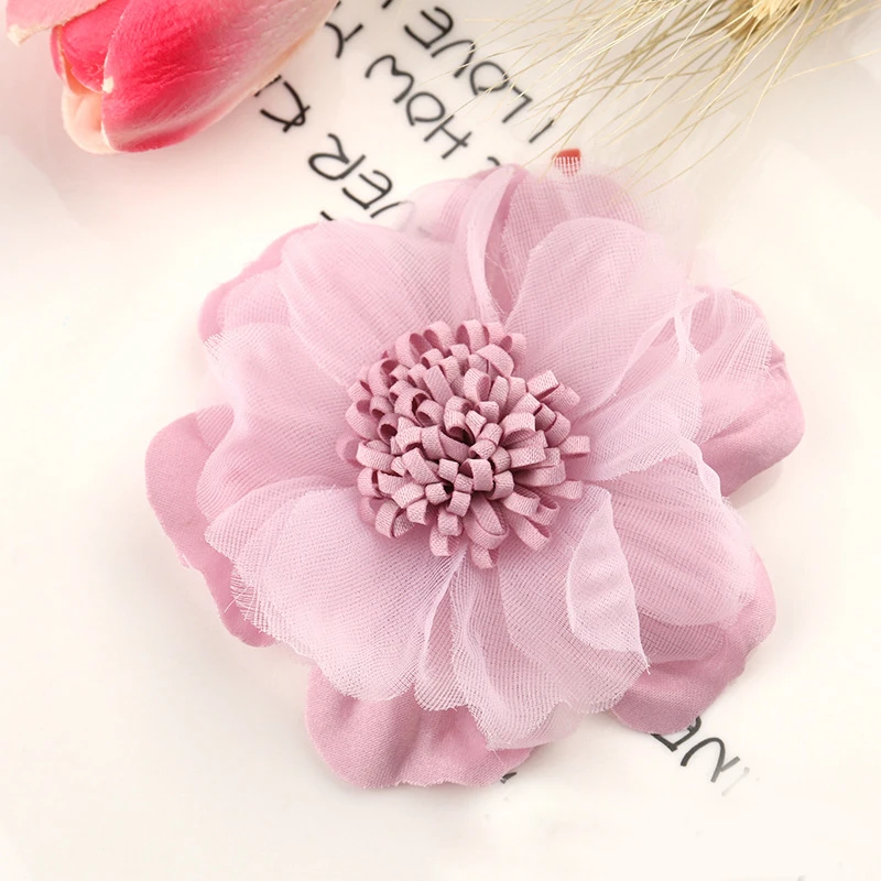 12 5PCS /33 Colors Mini Chiffon Fabric Flower For Wedding Invitation Artificial Flowers For Dress Decoration - Цвет: 12