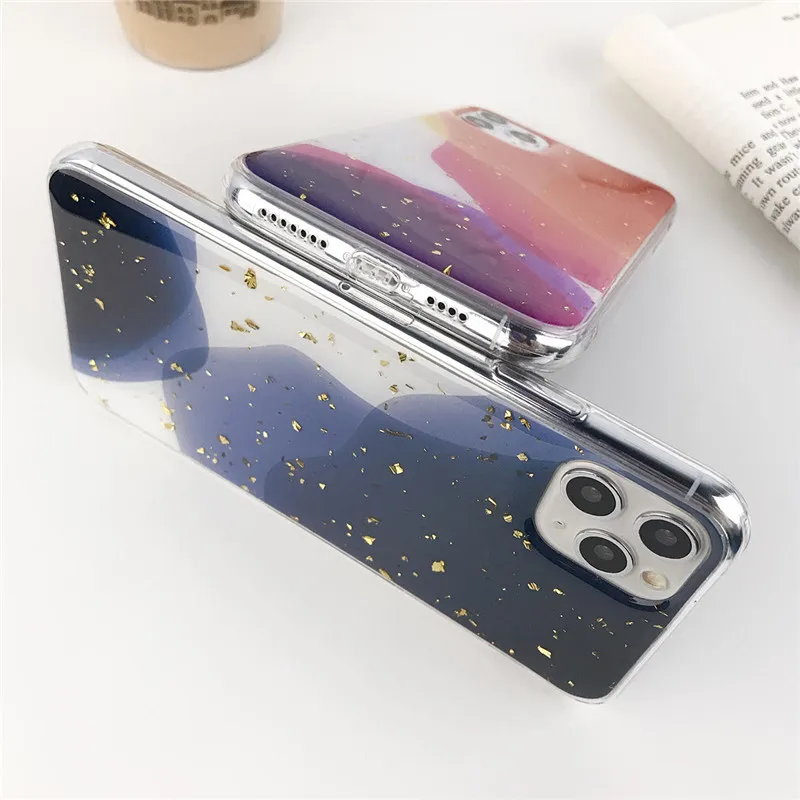 IPWSOO Блестящий блестящий чехол для телефона iPhone 11 Pro Max X XS XR Xs из золотой фольги