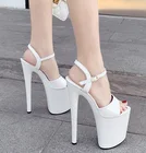 2020 г., новые летние босоножки на шпильке Женская модная обувь на очень высоком каблуке 20 см, водонепроницаемая обувь на платформе женская модельная обувь для подиума