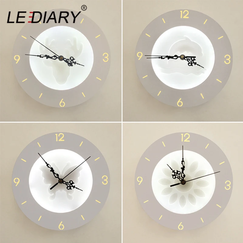 ZMISHIBO 15 Вт лунные Звездные рога Часы настенные бра для гостиной 220 В Декор