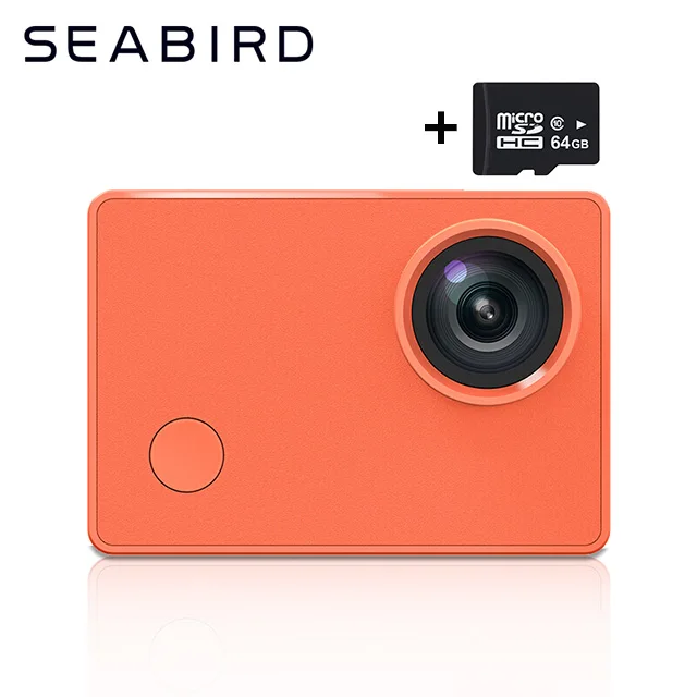orange with 64G Xiaomi Mi Seabird 4K Экшн-камера 4 k/30FPS Hisilicon Hi3559 wifi Подводная Водонепроницаемая спортивная видеокамера - Цвет: orange with 64G