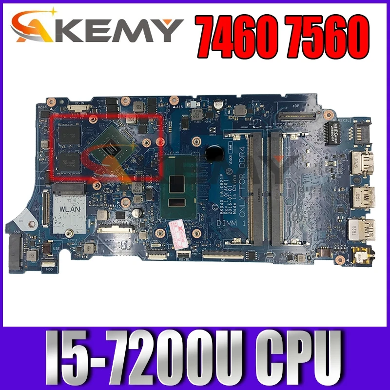 Новинка 100% материнская плата для Dell Inspiron 7460 7560 модель JXYRN I5-7200U BKD40 быстрая работа |