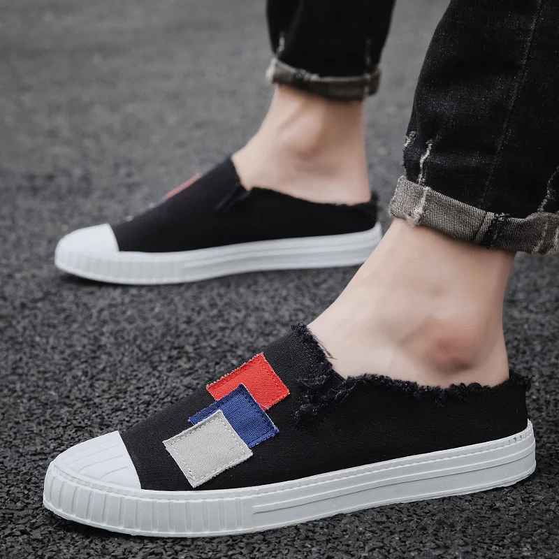 

Summer Shoes Men Sandals Slip On Beach Slippers Men Sneakers Fashion Clogs Men Canvas breathable Sandalias Zapatos Hombre 2020