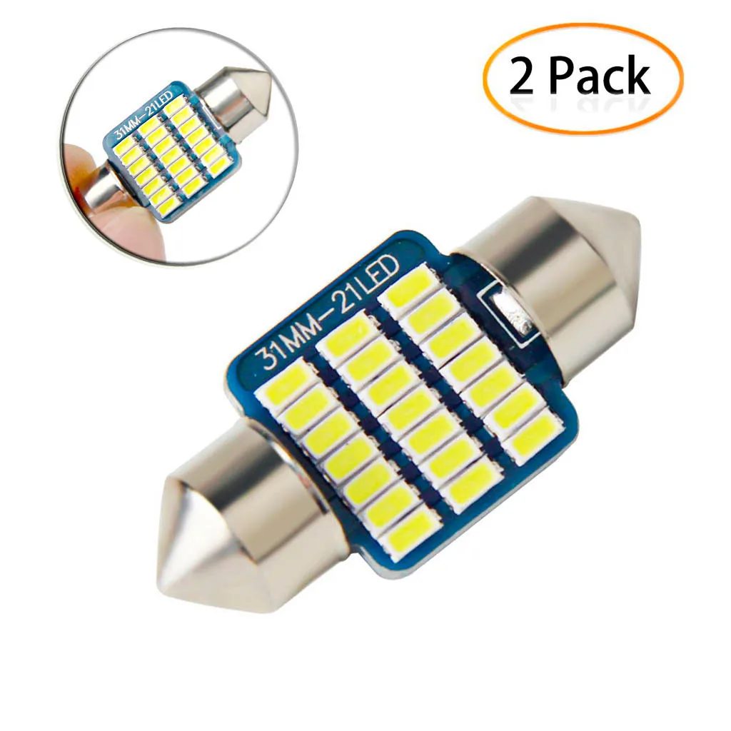 2 шт 12V 31 мм 3014 21SMD светодиодный автомобильный купольная гирлянда для интерьера
