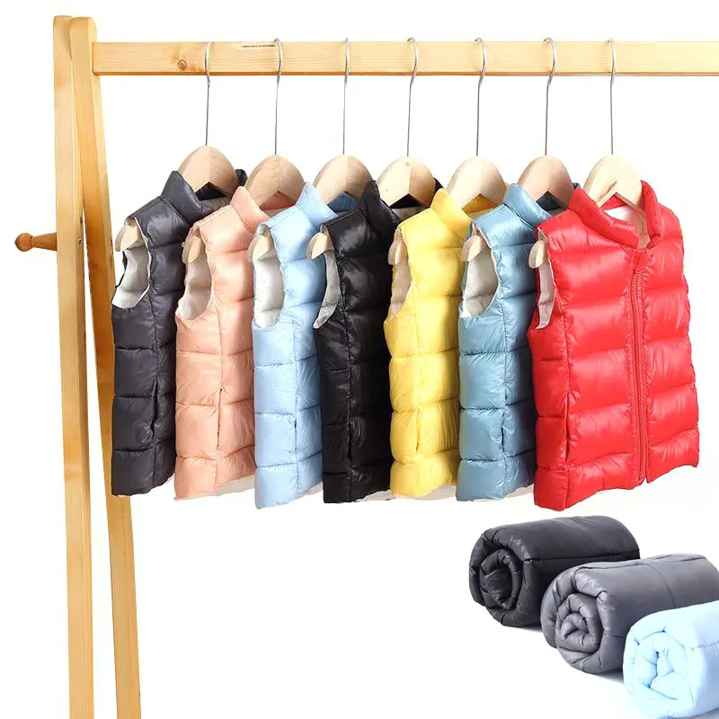 2019 г. Осенне зимний мягкий теплый пуховый жилет куртка пальто детский однотонная