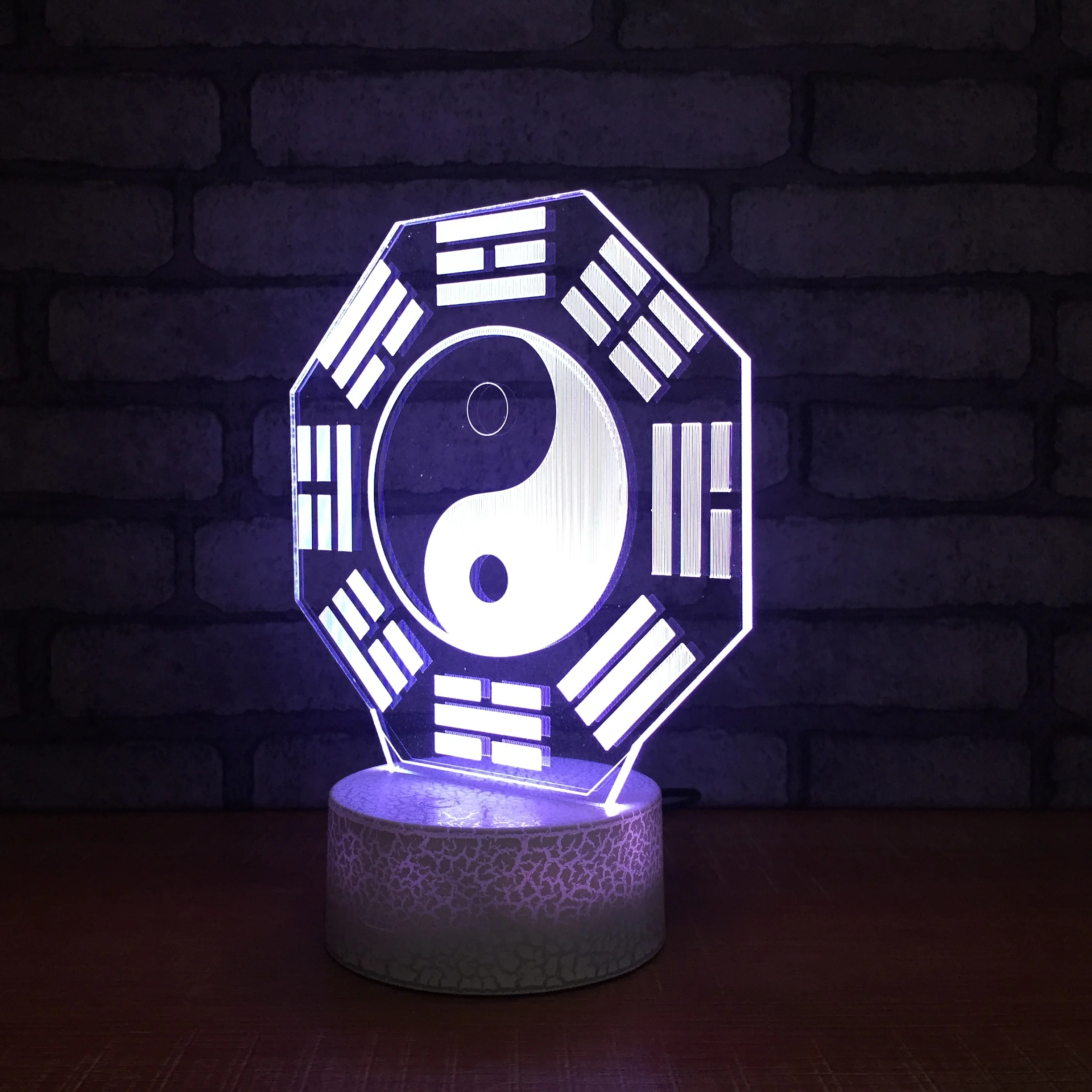 

LED 7 Colors 3D Table Lamp Touch Remote USB Night Light Luminous Base for Home Bedroom Decor Kids Gift
