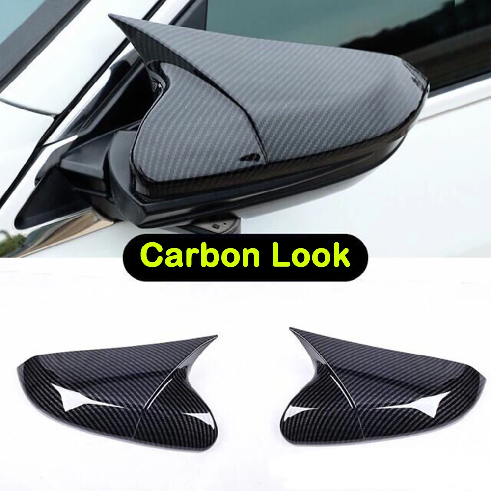 

1 Pair Horn Shape ABS Carbon Fiber Style Rear View Side Mirror Cover Rearview Caps For Honda For Civic 10th 2016 2017 2018 2019