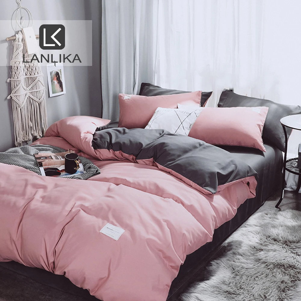 Lanlika двухцветное украшение для дома оригинальное постельное белье хлопковая