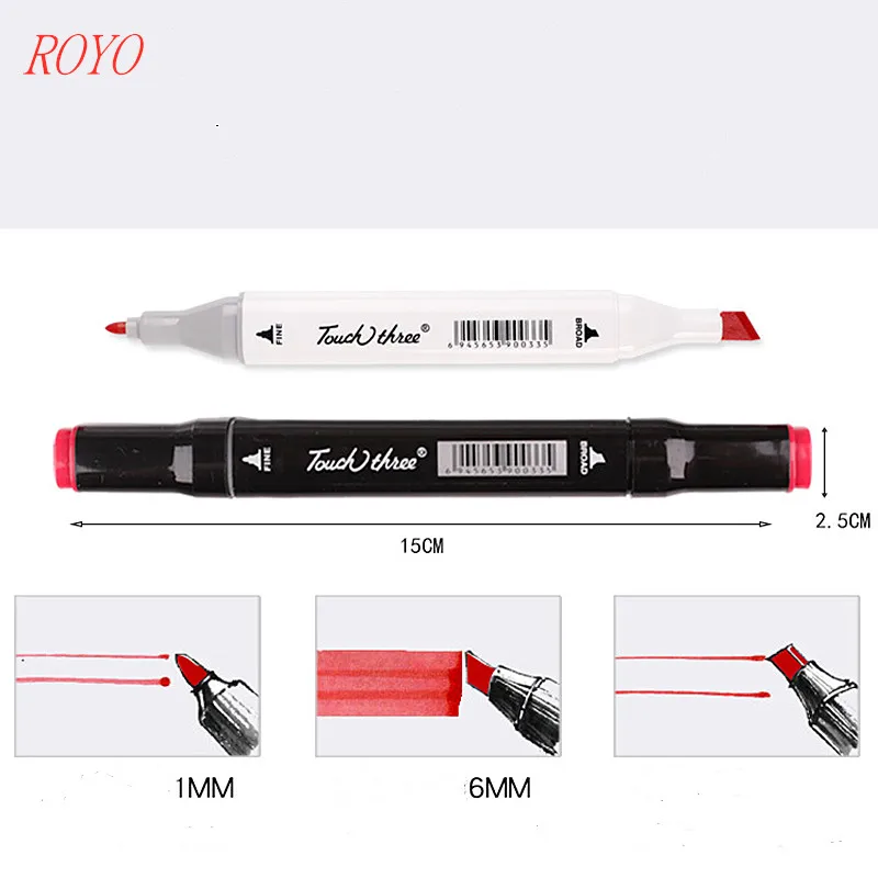 T3 цветной Перманентный маркер с двойным наконечником на основе маркировки набор