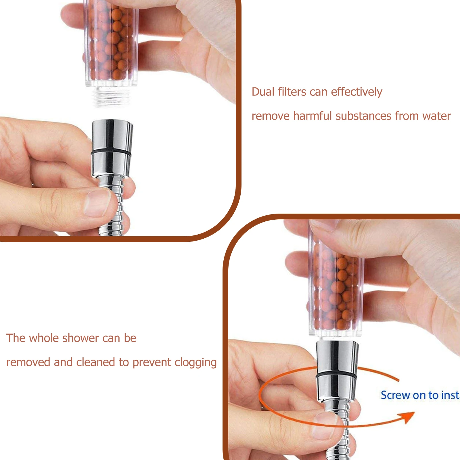 

LED Handheld Shower Head, 7 Color Changing, High Pressure Filter Sprinkler