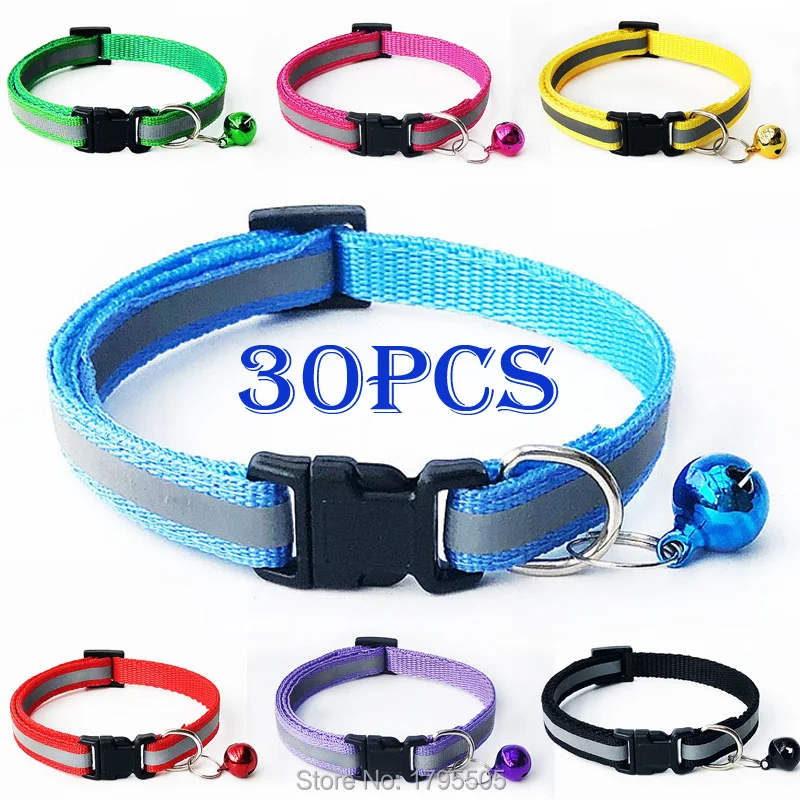 

30pcs Pet Outdoor Leashes Chest Adjustable Harness Cats Walking Chest Strap Cat Collars Vest Type with bell id tag collar Soft