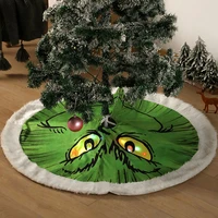 christmas tree skirt creative grinch tree skirt with glowing light christmas ornament for home party navidad new year 2022 decor