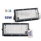 50 Вт светодиодный прожектор, RGB водонепроницаемый точечный светильник, Комбинируемая лампа foco, IP66, прожектор, уличный светильник, дистанционное управление