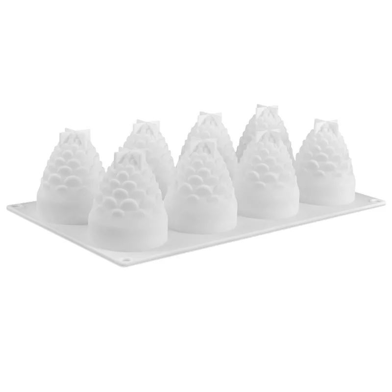 

Homemade 8 pine cone silicone cake mousse mold DIY French dessert chocolate pudding ice cube mold Easy to demold Food silicone