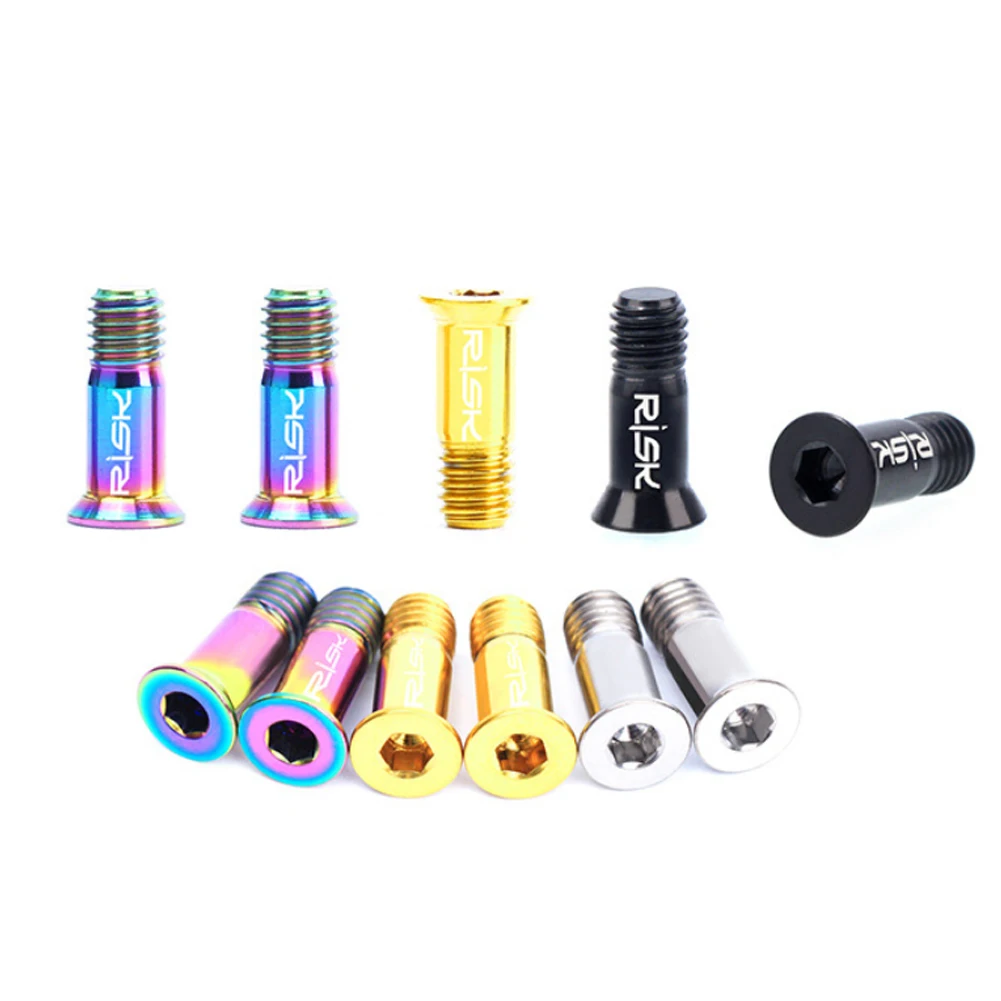 

2pcs Road Mountain Bike Bicycle M5*14.2mm Shift Rear Derailleur Pulley Jockey Wheel Fixing Bolts Screws Titanium Alloy