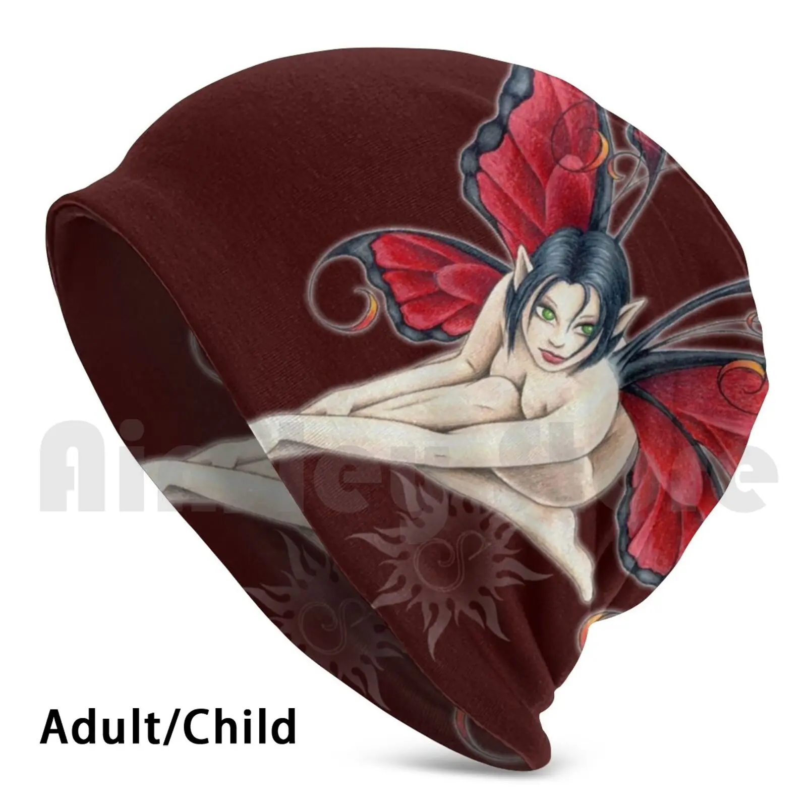 

Little Red Fae '03 Beanie Hedging Cap DIY Print Cushion Sharptattoos Faery Sharp Red Fairy Fae Green Black Innocent Cute