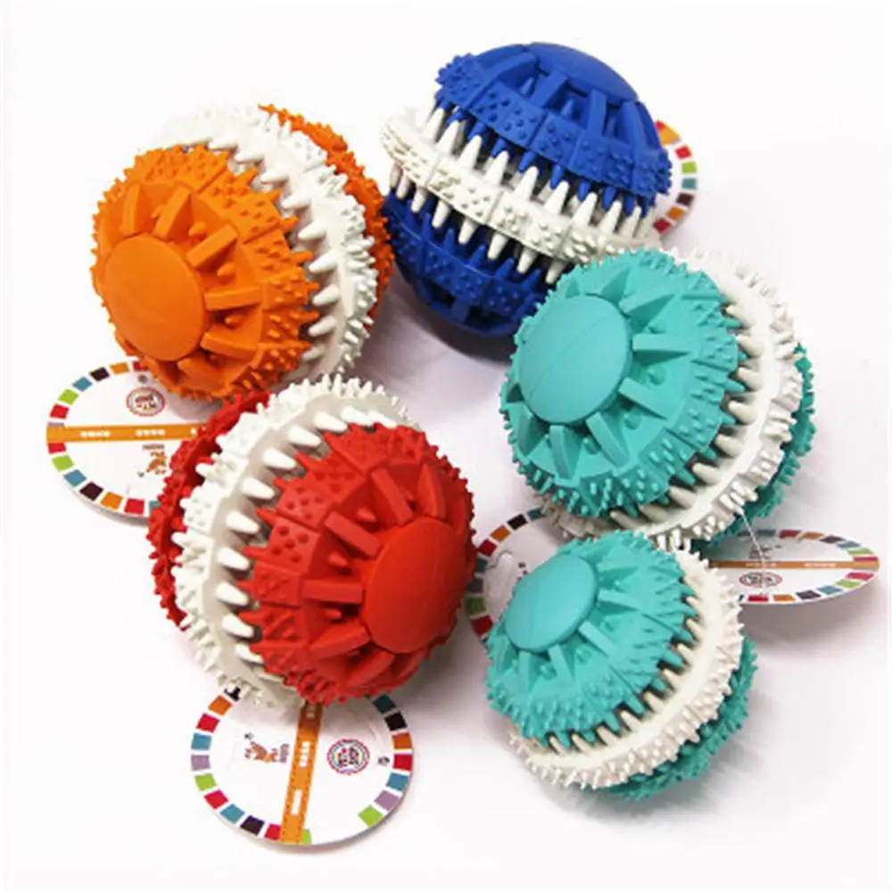 

Rubber Chew Ball Dog Molar Toy Funny Puppy Interactive Elasticity Balls Pet Leakage Food Balls Dogs Teeth Clean Bite Play Toys