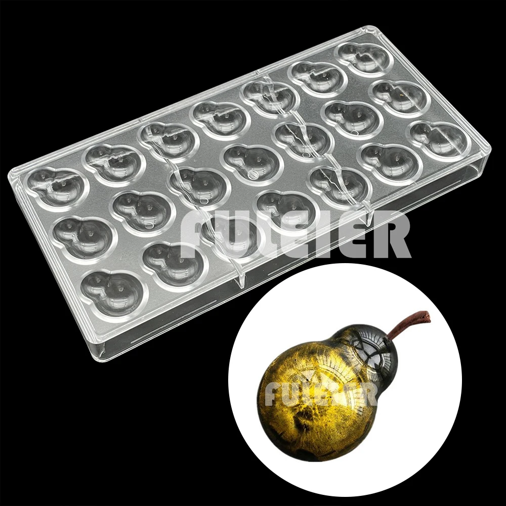 

3D Gourd Shape Polycarbonate Chocolate Mold Baking BonBon Sweets Candy Mold For Chocolate Pastry Tools Tray Moulds