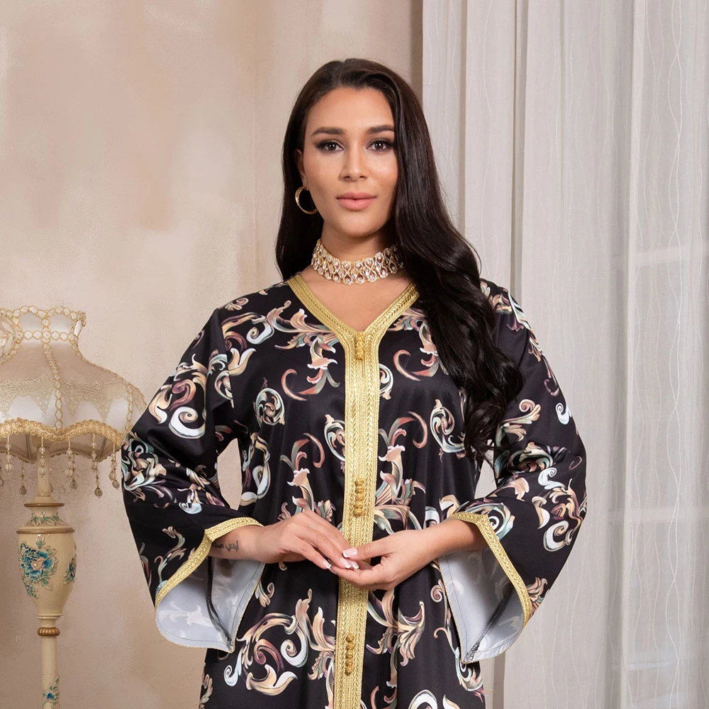 

Robe Longue Jelaba Femme Musulman Satin Kaftan Caftan Marocain Abaya Dubai Muslim Fashion Hijab Dress Turkey Abayas For Women