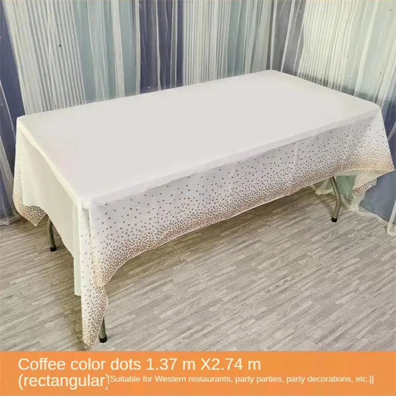 

54in*72in Disposable Rectangular Party Gilded Table Cloth For Wedding Birthday Anniversary Mother Plot Decoration