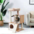 Современная башня для кошек с изображением кошачьего дерева с покрытием из сизаля, вместительный кондо и большой окунь для мелких и средних кошек