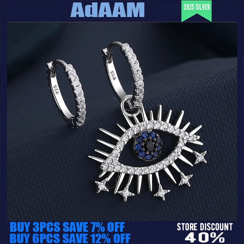 

S925 Sterling Silver Classic Devil's Eye Asymmetric Earrings Female Fashion Personality Simple Fine Jewelry Luxury Hot Sale Styl