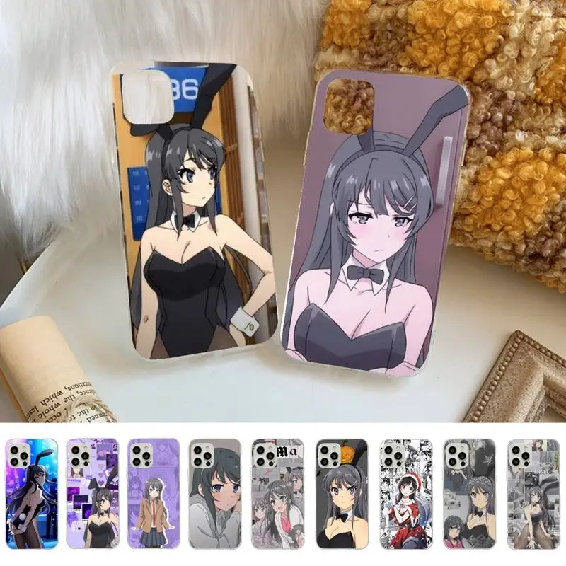

Anime Mai Sakurajima Girl Phone Case for iphone 13 8 7 6S Plus X 5S SE 2020 XR 11 12 mini pro XS MAX