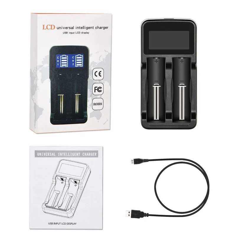Умное зарядное устройство ЖК дисплей умное для перезаряжаемых литий ионных