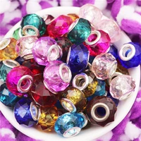 10pcs round loose large hole glass beads 14mm for jewelry making bulk lots fit pandora bracelet beads and charms women men girls