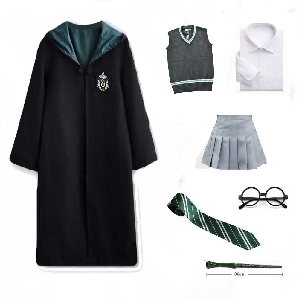 Women style 2 Gryffindor Hufflepuff Slytherin Ravenclaw костюм Гермионы Грейнджер Косплей халат юбка очки Униформа костюм для Хэллоуина - Цвет: Women style 2