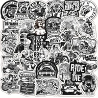50 pcs black and white punk style gothic graffiti sticker witch waterproof computer water cup motorcycle notebook helmet sticker