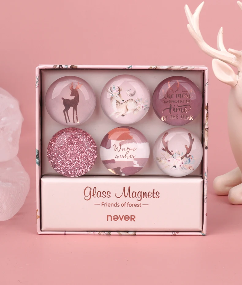 Never Christmas Elk 3D магнитная доска, наклейки, стеклянные магниты, шпильки для большого пальца, офисные настенные декоративные булавки, Подарочные канцелярские товары