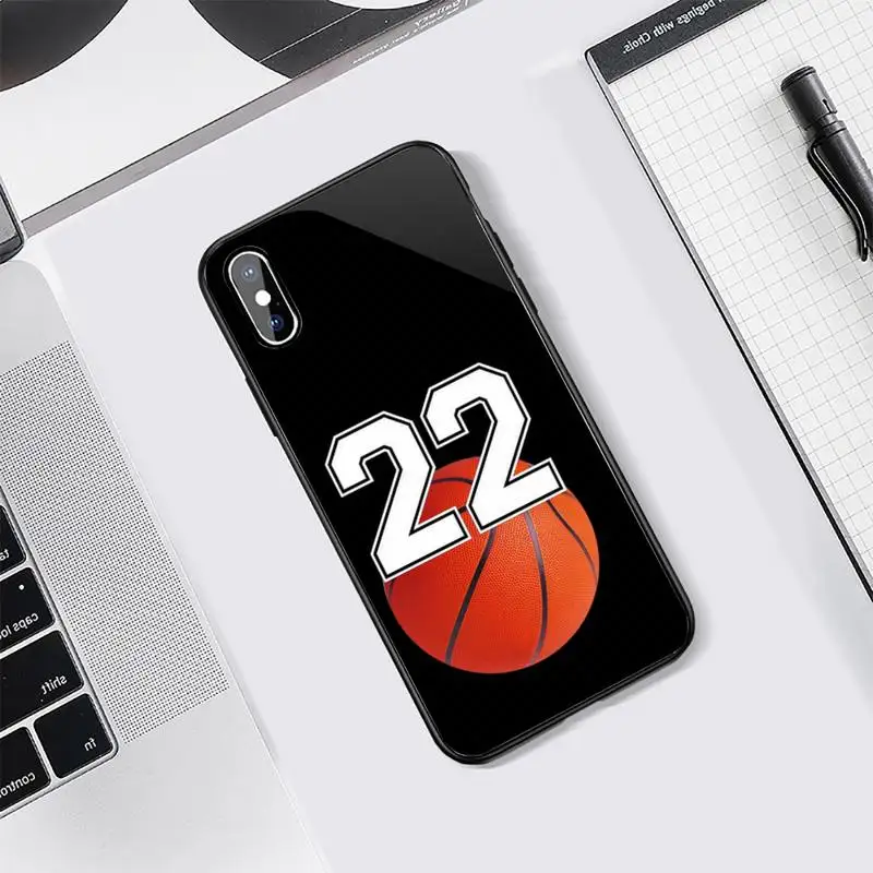 

Football Lucky number And letter Phone Case Tempered glass For iphone 5C 6 6S 7 8 plus X XS XR 11 PRO MAX