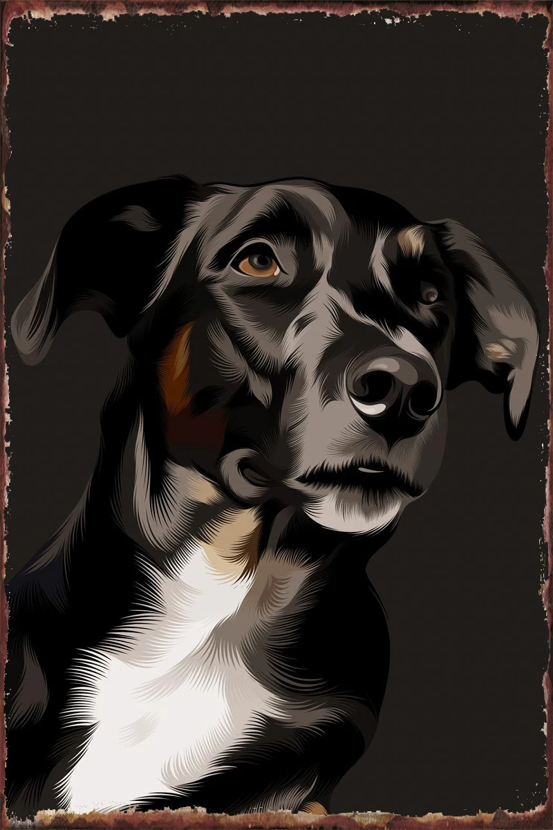 Yтент черная собака жестяная вывеска жестяные пластины украшение для комнаты