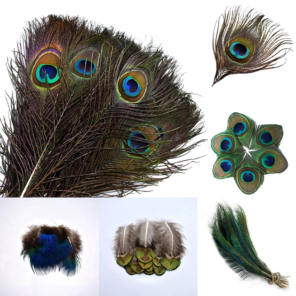 Натуральные перья павлина 20 шт. поделки для волос шлейф свадебной вечеринки
