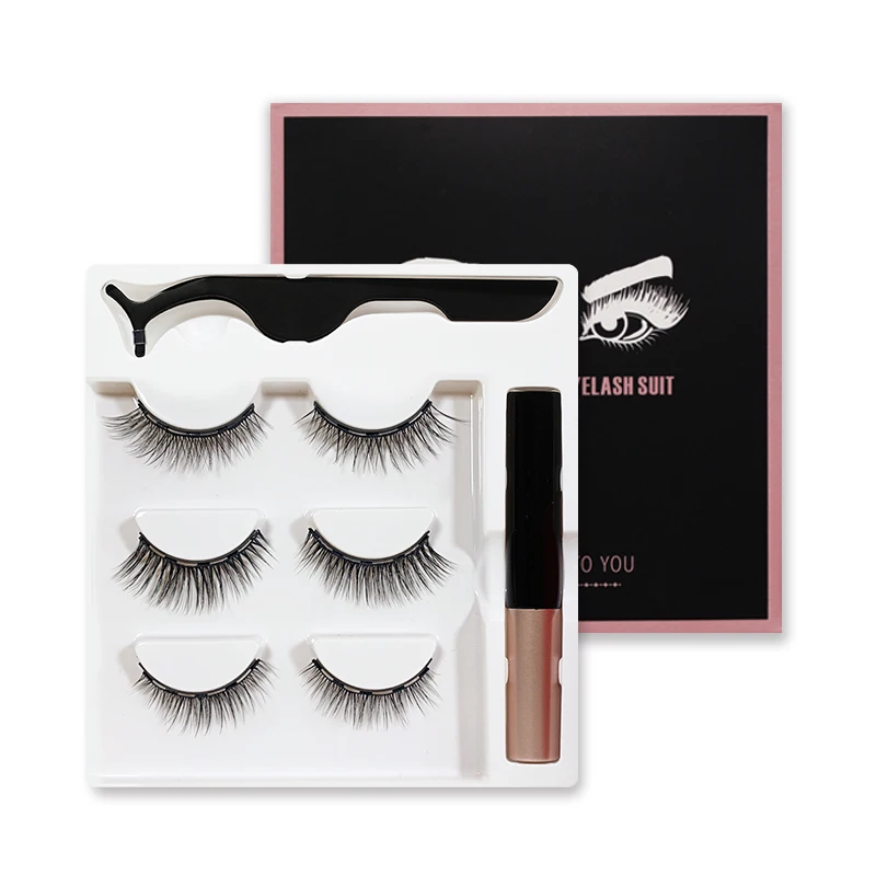 

3/5 pairs of magnet eyelash makeup eyelashes magnetic eyelashes eyeliner eyelash curler easy to wear thick false eyelashes gift