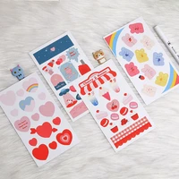 cartoon bear pink cute stickers pvc labels sealing paster stationery mobile phone diy decorative stickers scrapbooking collage