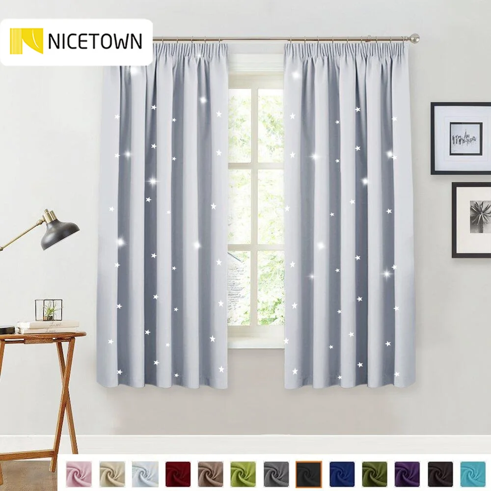 Карандаш занавеска со звездами и вырезами из 100% полиэстера 1 шт.|pencil pleat curtains|window